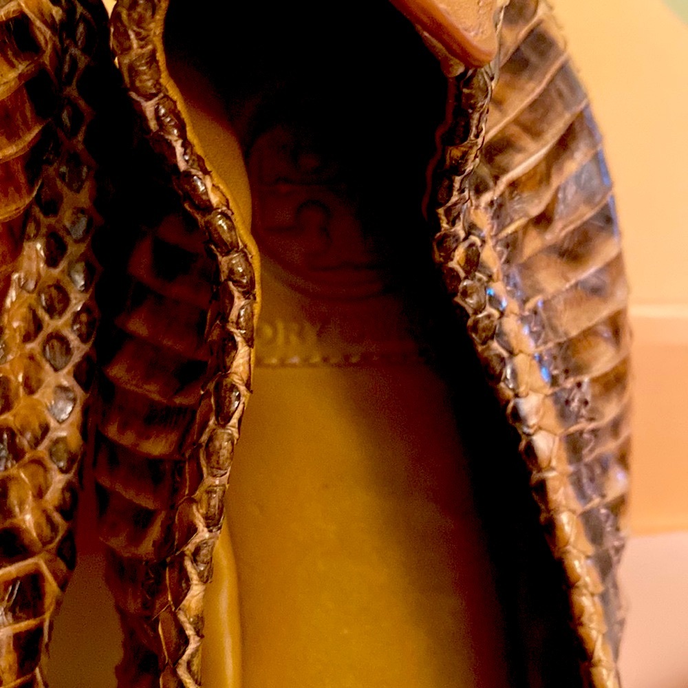 Tory Burch Python Snake Logo Flats - image 8